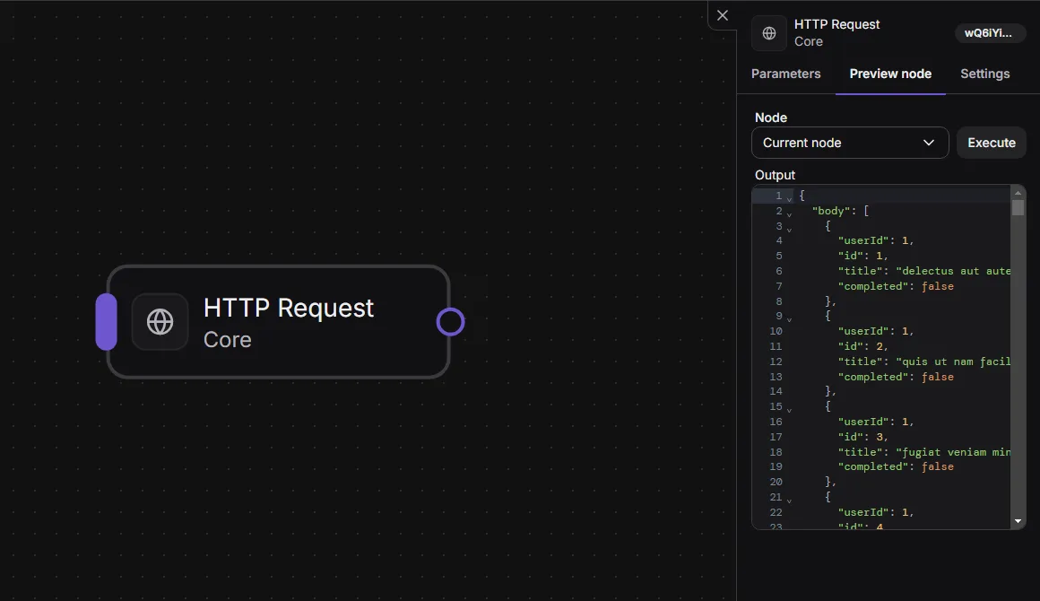 Workflow preview node